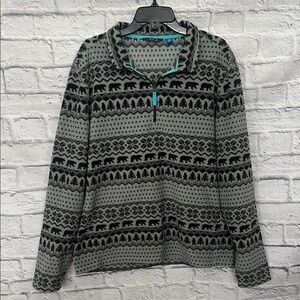 Chubbies Men's “Bear Hug” Gray Patterned Quarter zip fleece pullover